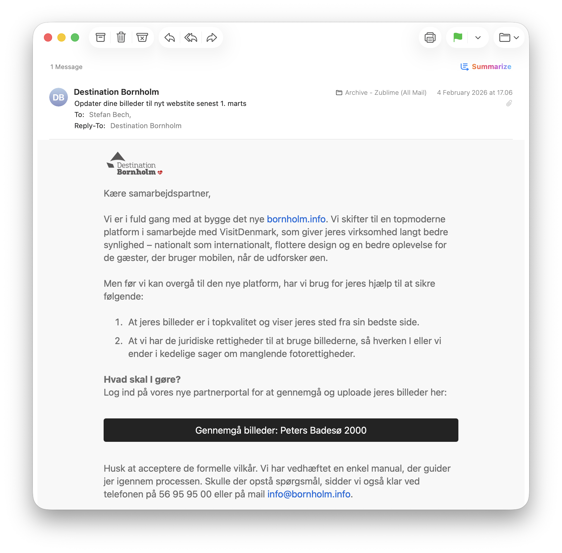 Partnerportal – e-mailinvitation